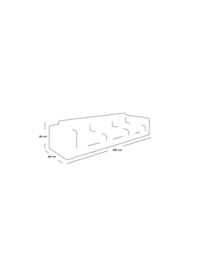 Malazhouse Beech Wood and Velvet 3 Seater Sofa - Beige - Image 2